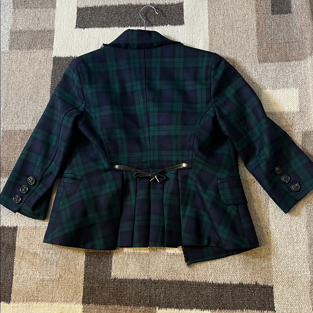 Dsquared2 Made in Italy Tartan Check Plaid Blazer Sport Coat Green navy size 40 - Picture 3 of 12